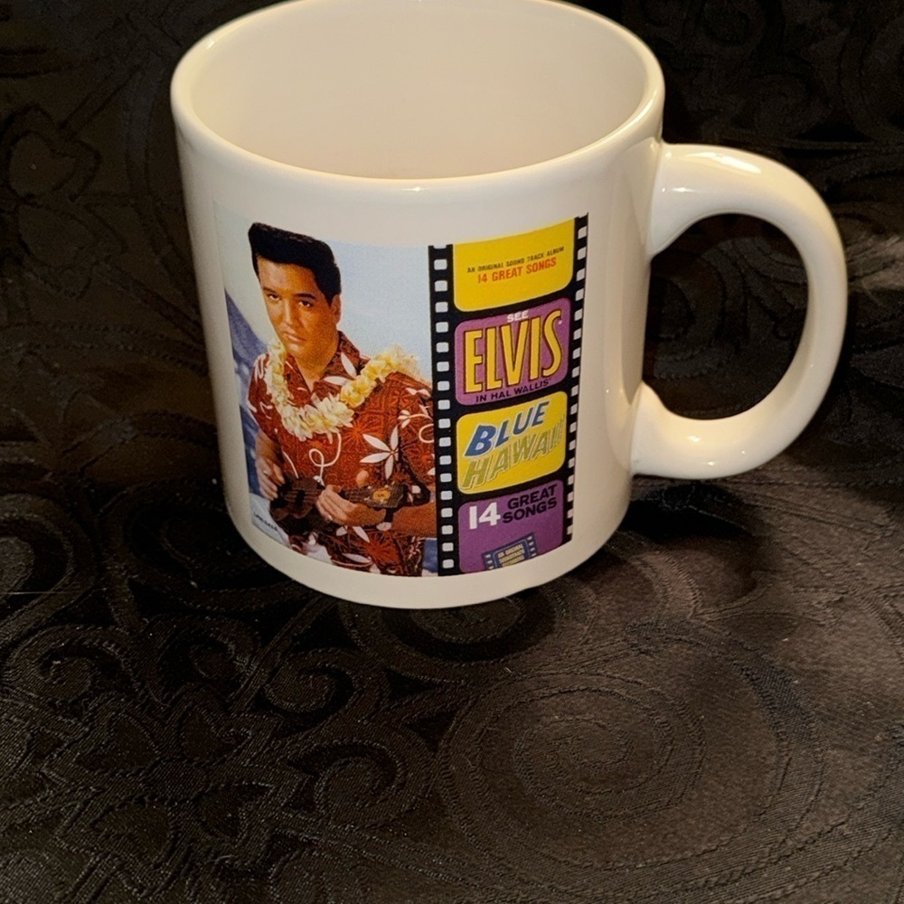 Elvis Presley blue Hawaii coffee mug